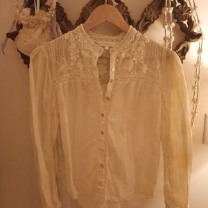 Loveshackfancy Hand Dyed Ronda Top, Lemon Drop, Small